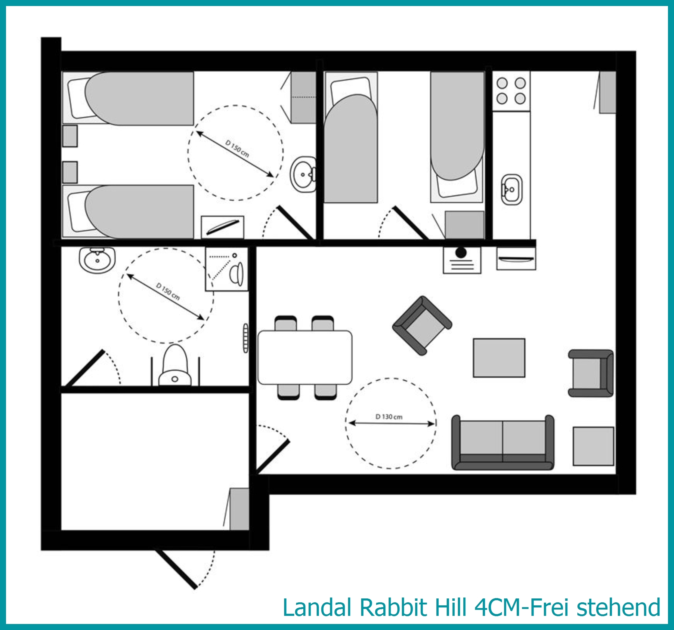 4-Personen-Ferienhaus 4CM-Frei stehend in Rabbit Hill